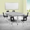 Flash Furniture Mobile 86" Oval Wave Grey Table Set-18" Chairs XU-GRP-18CH-A3060CON-60-GY-T-A-CAS-GG - alternate 1